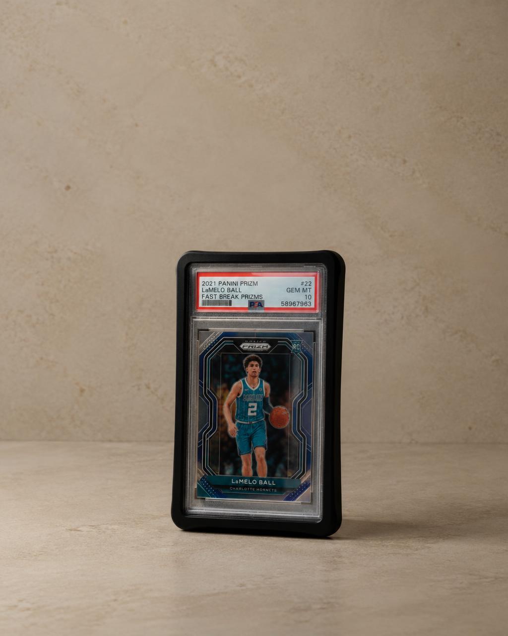 Graded card in an Omniguard bumper